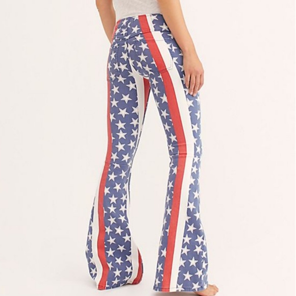 People Penny Stars Stripes Flare Jeans 